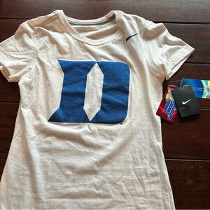 Duke University White and Blue Short Sleeve Tee NWT
